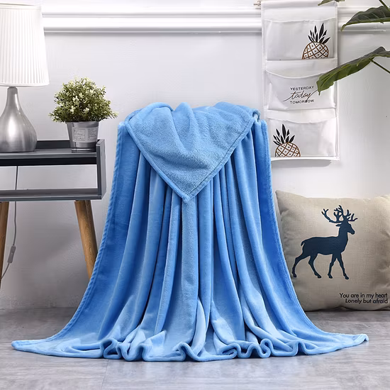 Super Soft Flannel Fleece Blanket in Solid 100%Polyester
